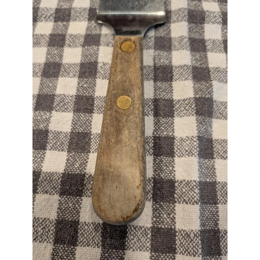 Vintage Ekco Econo-Cut‎ Pie Cake Server Stainless Steel Wood Handle Brazil